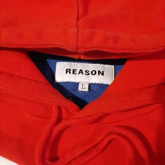 rare Reason hoodie mens large red white blue Olympic torch fire 100% authentic - Picture 2 of 7